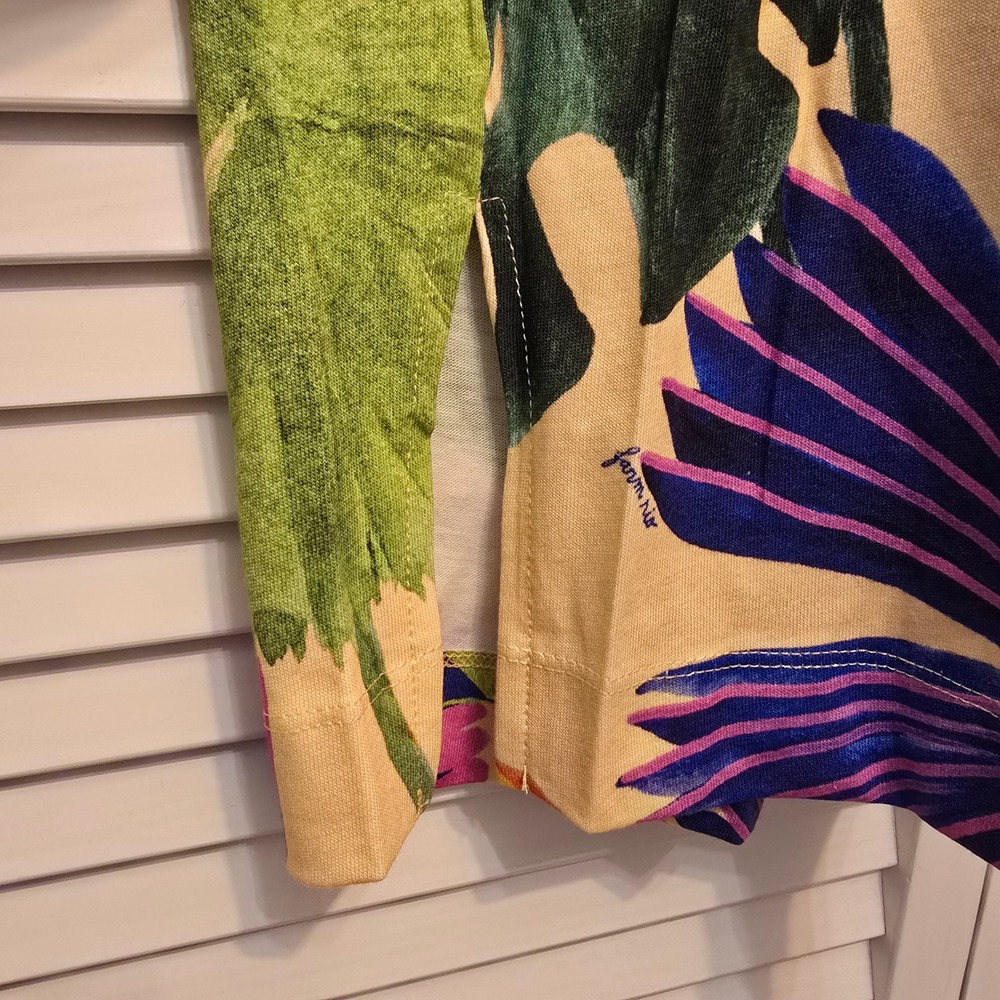 FARM RIO Sand Macaw Jungle Organic Cotton T Shirt Dress Sz M and L Tropical Boho - Picture 6 of 16